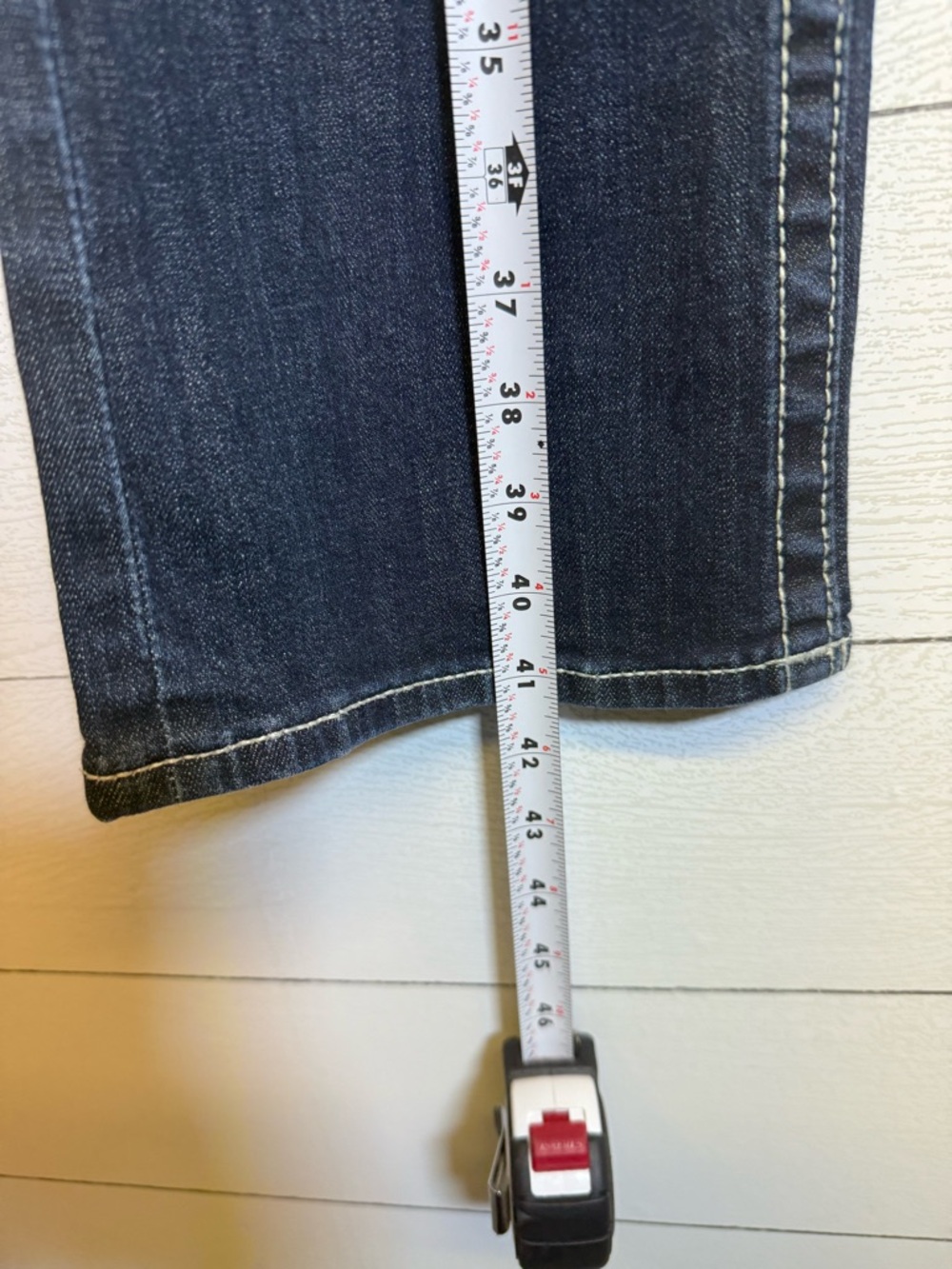 Vigoss Women's Blue the Chelsea Slim Boot Jeans size 9/10 length 33 - Picture 14 of 15